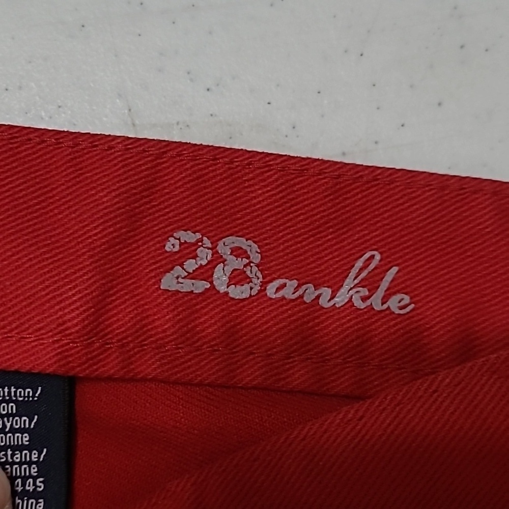 J. Crew Red Toothpick Ankle Jeans size 28 - Picture 4 of 9